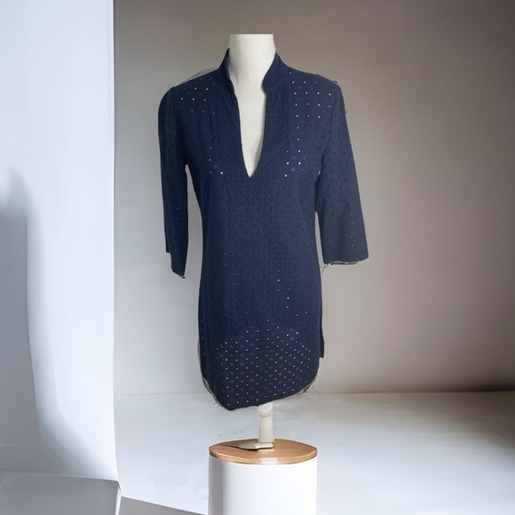 Talbots Eyelet Tunic Top NWT Small Women’s Blue - Picture 1 of 8